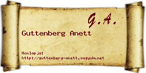 Guttenberg Anett névjegykártya